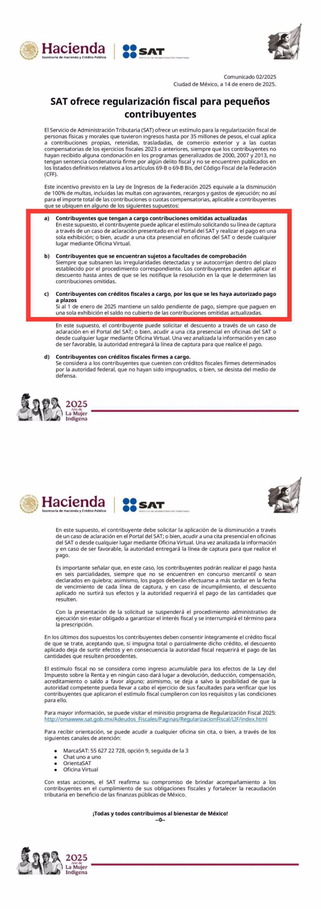 SAT OFRECE REGULARIZACIÓN A PEQUEÑOS CONTRIBUYENTES